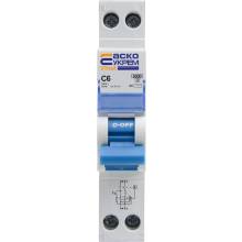 Диф.автомат ДВ UTrust 1P+N (18 mm)    6А C 30mА AC