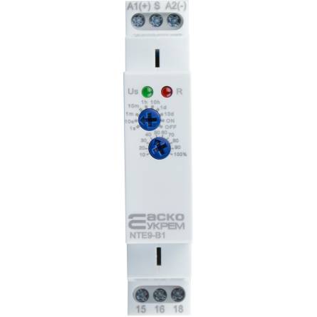 Фото a0010240003_rele_zatrimki_chasu_na_uvimknennya_nte9_b2_ac_dc_12_240v_front товара Реле задержки времени на виключение  NTE9-B1 AC/DC 12-240V