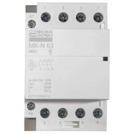 Контактор модульний MK-N 4P 63A 4NO 220V