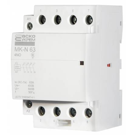Контактор модульний MK-N 4P 63A 4NO 220V