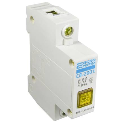 Фото a0140030028-sl-2001-signal_-lamp-_zhel-__ товара Индикатор фазы СЛ-2001 (жолтый)
