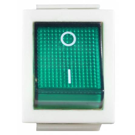 Фото a0140040104 товара Переключатель 1-клавишный (зеленый подсвидетель) КСD2-201N GR/WH 220V Фото a0140040104 товара Переключатель 1-клавишный (зеленый подсвидетель) КСD2-201N GR/WH 220V