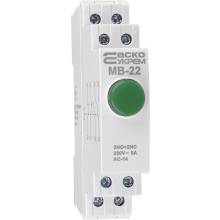Кнопка модульна без фіксації 2NO+2NC 230V AC MB-22 зелена A0150010110