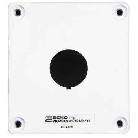 Фото hj9_1-front_white товара Корпус HJ9-1 для кнопок (1-мест) Аско белый