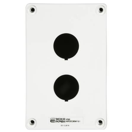 Фото hj9-2-front_white товара Корпус HJ9-2 для кнопок (2-мест) Аско
