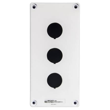 Фото hj_9_3-front_white товара Корпус HJ9-3 для кнопок (3-мест) Аско
