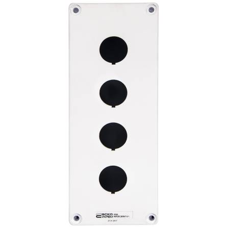 Фото hj9_4-front_white товара Корпус HJ9-4 для кнопок (4-мест) Аско