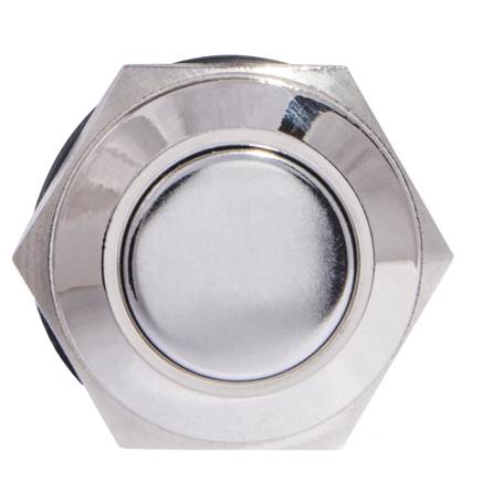 Фото a0140010091_tyj-16-312-knopka-metallicheskaya-s-fiksatsiey-2no-2nc-front товара Кнопка металическая плоская с фиксацией TYJ 16-312 2NO+2NC