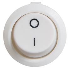 Перемикач 1-клавішний (білий круглий) KCD1-5-101WH/WH
