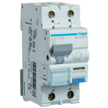 Диференційний автоматичний вимикач 1+N, 40A, 30 mA ADA940D