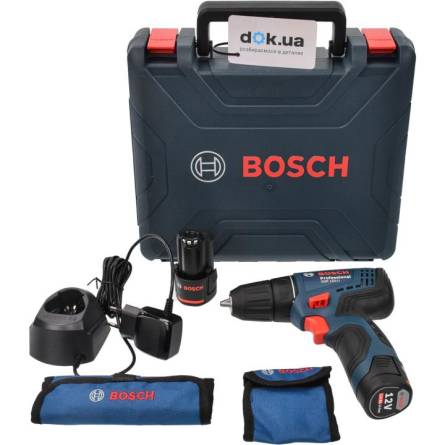 Шуруповерт 12В GSR 120-Li 2x2Ah + набір біт+ набір сверл BOSCH