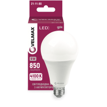 Лампа світлодіодна 9 Вт E27 4100К 850Lm 1500mAh VELMAX V-A70T АКУМУЛЯТОРНА 21-11-80