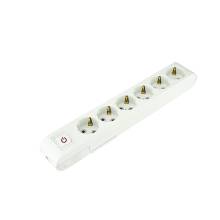 Колодка ДЕКО БІЛА з зазземленням 6 гнізд 16A 250V