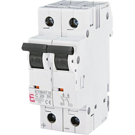 Автоматичний вимикач ETIMAT10 DC 2p C 20A (6 kA)
