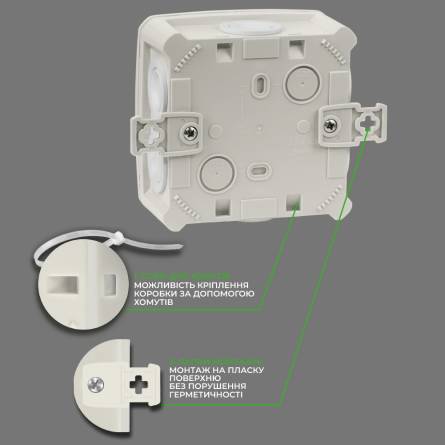 Коробка розподільча 115х115х56 PIN KP115BPF чорна PG/MG IP66 з кріпленням