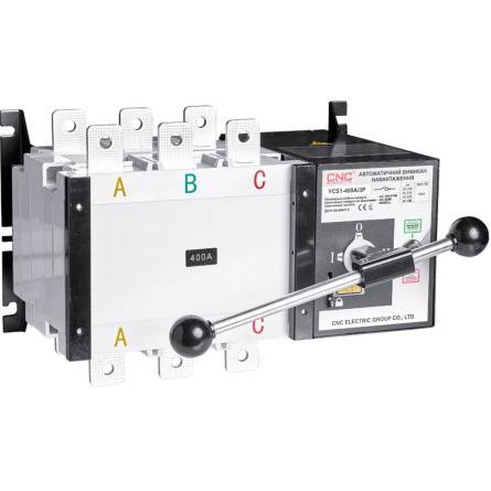 Фото avtomatichnij-vimikach-navantazhennja-perekidnij-motor-rubilnik-ycs1-400a товара Автоматичний вимикач навантаження перекидний (мотор-рубильник) YCS1-400А/4Р, АС415V, CNC