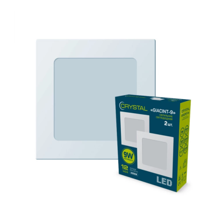 Світильник LED 9Вт 4000K квадрат вбудований GIACINT-9 ELM DNL-007 (набір 2шт)