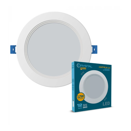 Світильник LED 12Вт 6500K круг.вбудований CRYSTAL GOLD SAPFIR M-12 ELM DNL-027