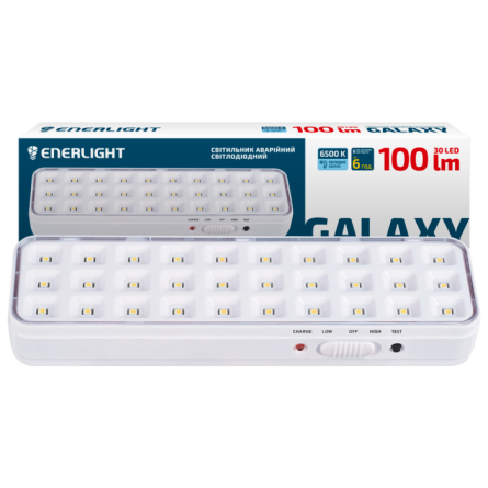 Свiтильник аварійний ENERLIGHT GALAXY 100Лм 6500К Li 3.7В 1,2Агод