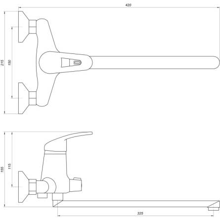 Змішувач для ванни GLOBUS LUX Caprice GLCA-0208