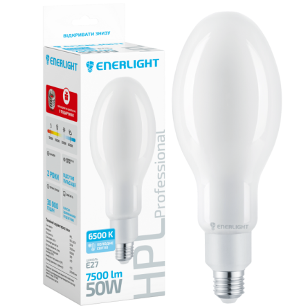 Лампа 50W Е27 6500К  ENERLIGHT HPL Professional світлод.