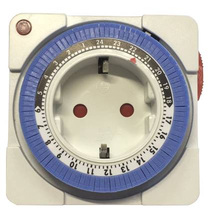 Фото rozetka-tajmer-mehan-sutochn-15m-24h-48-on-off-16a-230v-tnsy-2 товара Розетка-таймер механ. доб. 15М/24Н 48ON/OFF 16A 230V