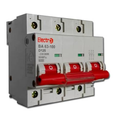 Автоматичний вимикач 125А/3-полюсний ВА 63-100/D ELEKTRO