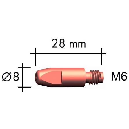 Наконечник E-Cu M6 D  1,6\8,0\28мм