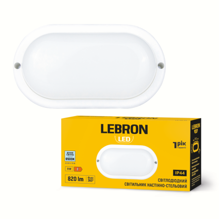 Світильник LED L-WLO-965 9Вт 6500К IP44 овал 230V LEBRON 15-32-72