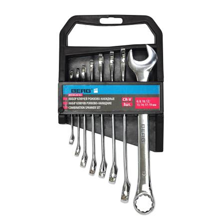 Набiр ключів ріжково - накидних  Berg 8 шт (6-19мм) 48-931