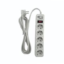 Фiльтр-подовжувач мережевий з/з 5гнізд 5м. ПВС 3х1, з вимикачем, USB, Type-C MARSO 49-46-71