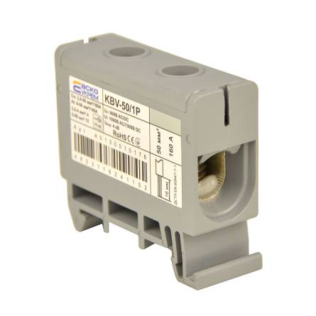 Клема вводу силова 50/1P (160A) сіра серії KBV A0130010176