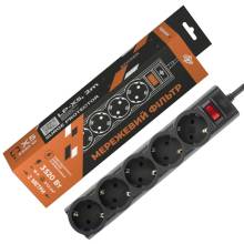 Фiльтр-подовжувач комп''ютерний LP-X5-2 PREMIUM BLACK LogicPower