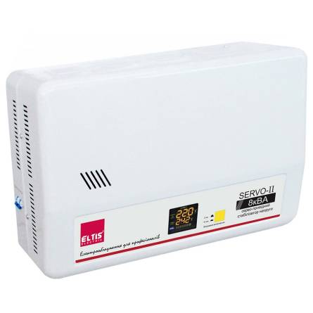 Фото 1 товара Стабилизатор напряжения SERVO-II-TSDL-8000VA LED цифр. универс. 8кВа 1-фазный Eltis Electric