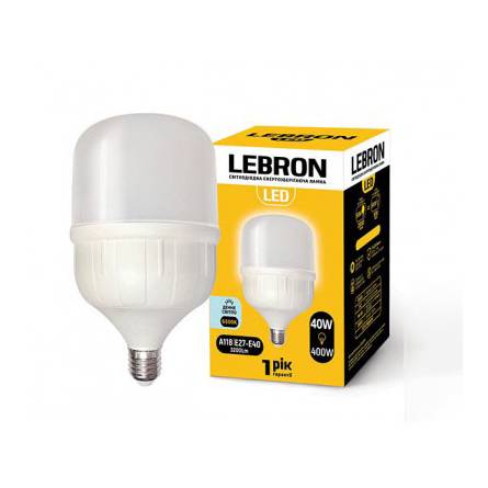 Фото 11-18-22 товара Лампа светодиодная LEBRON 40Вт 6500K Е27+E40 12-12-14