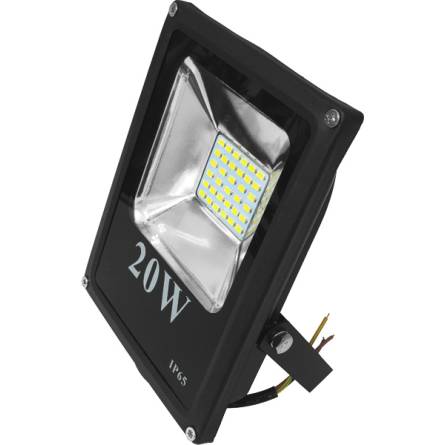 Фото f-slim-20w-1600-6500-chornij товара Прожектор светодиодный 20 Вт ІР 65 220В 6500К 1200lum Farutti Slim