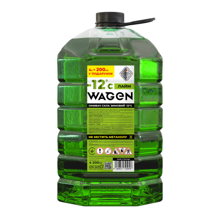 Фото wagen-12-lajm товара Омивач скла зимовий -12 з ароматом лайму 4,2л WAGEN