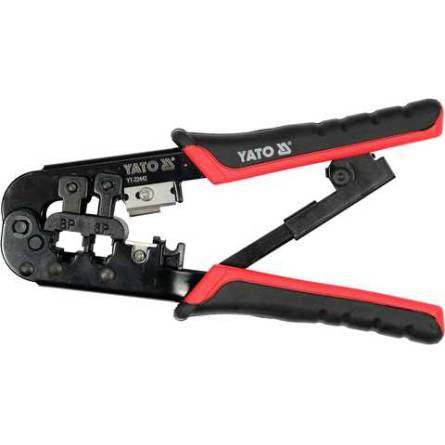 Кліщі для обтискання і зачистки кабелів телефонних і мережевих YATO RG45, RG11 RG 12 YT-22442 Кліщі для обтискання і зачистки кабелів телефонних і мережевих YATO RG45, RG11 RG 12 YT-22442