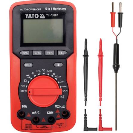 Мультиметр Yato цифровий універсальний 5 в 1 YT-73087