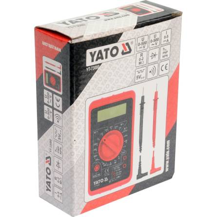 Мультиметр для вимірювання електричних параметрів цифровий YATO YT-73080