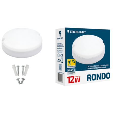 Фото rondo12smd80nms товара Светильник LED 12Вт 5000К IP65 RONDO с датчиком движения