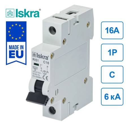 Автоматичний вимикач RI51 1P C2A 6кА ISKRA