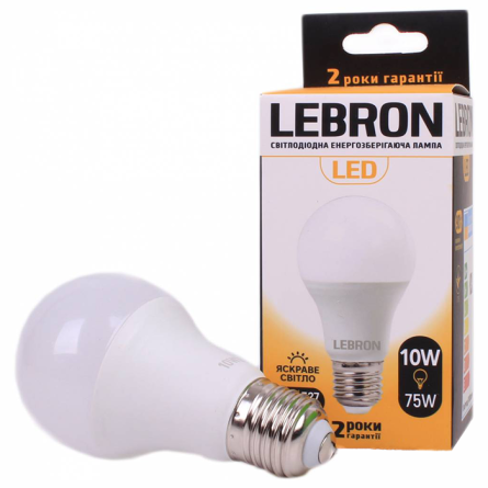 Лампа світлодіодна LEBRON 10Вт 4100К 900Лм Е27 11-11-32-1